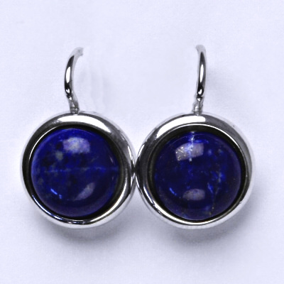 Stříbrné náušnice, přírodní lapis, náušnice ze stříbra 10 mm NK 1452