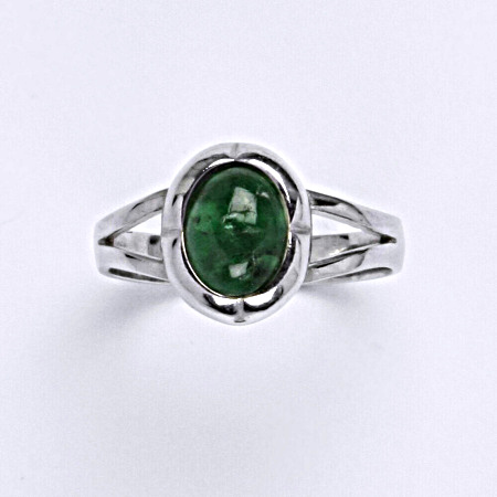 Stříbrný prsten, přírodní smaragd T 1374 poslední kusy