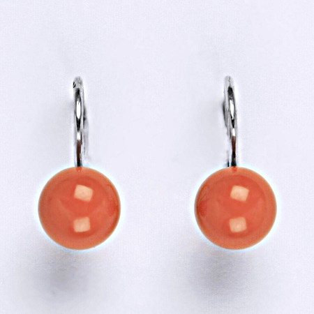 Náušnice ze stříbra se Swarovski perlou coral (8 mm) NK 1183