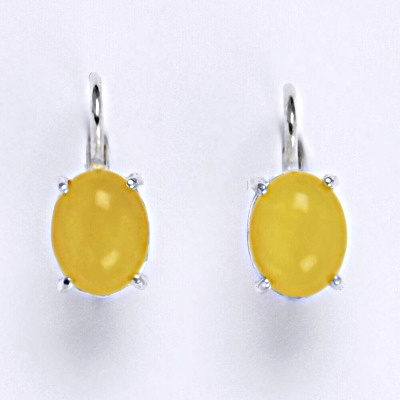 Stříbrné náušnice s jantarem 9 x 7 mm,náušnice ze stříbra NK 1244