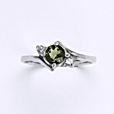 Stříbrný prsten, přírodní vltavín, prsten ze stříbra, T 1164 