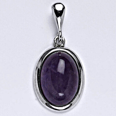 Stříbrný přívěsek s přírodním kamenem ametyst, 14 x 10 mm, P 1454/22