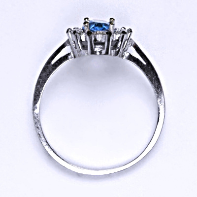 Stříbrný prsten Kate, přírodní topaz swiss, čiré zirkony, T 1480