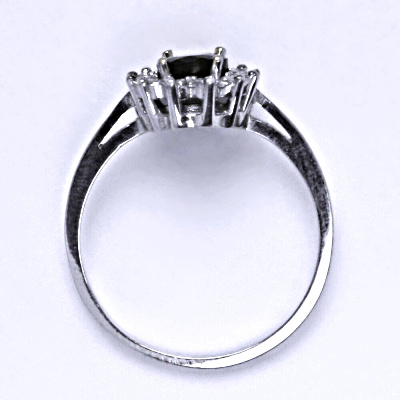 Stříbrný prsten Kate, přírodní granát, čiré zirkony, T 1480