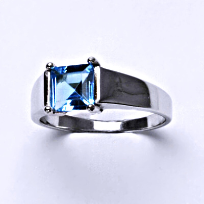 Stříbrný prsten, přírodní topaz swiss, prstýnek ze stříbra, T 1404