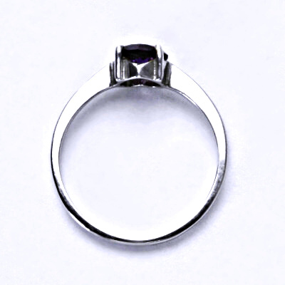 Stříbrný prsten, přírodní ametyst tmavý, srdce,prstýnek ze stříbra, T 1362 