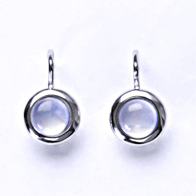 Stříbrné náušnice, přírodní chalcedon, náušnice na patent, NK 1471