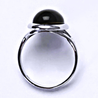 Stříbrný prsten, přírodní záhněda, prstýnek ze stříbra, T 1454 