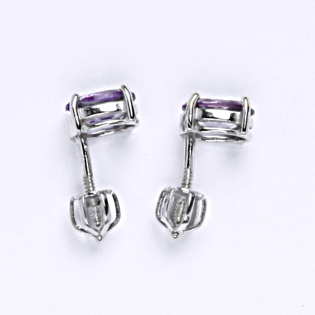 Střébrné náušnice, přírodní ametyst světlý, náušnice ze stříbra, NŠ 1246