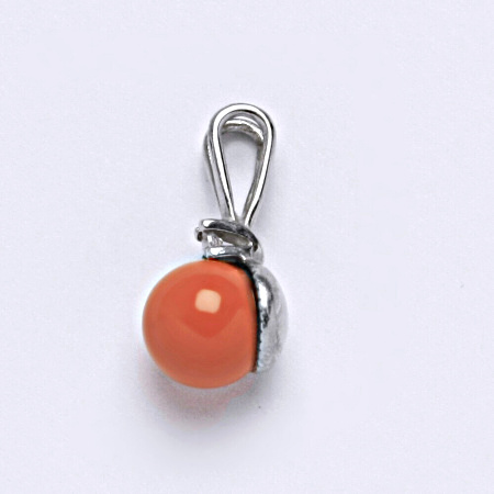 Stříbrný přívěšek Swarovski perla coral 8 mm P 1207A