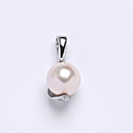 Stříbrný přívěšek Swarovski perla rosaline P 1215 8 mm