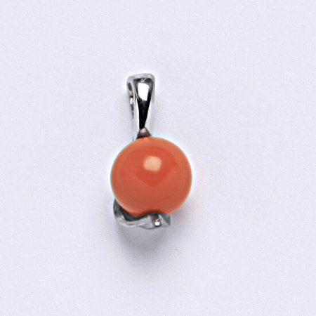 Stříbrný přívěšek Swarovski perla coral 8 mm P 1215