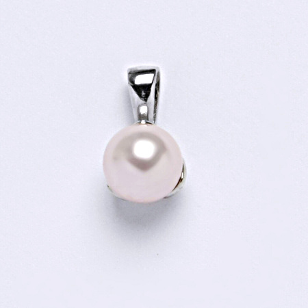 Přívěšek stříbrný. šperk. Swarovski perla rosaline P 1352