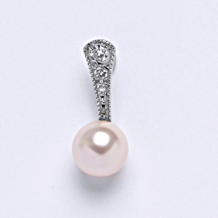 Stříbrný přívěšek Swarovski perla rosaline 8 mm  P 1241