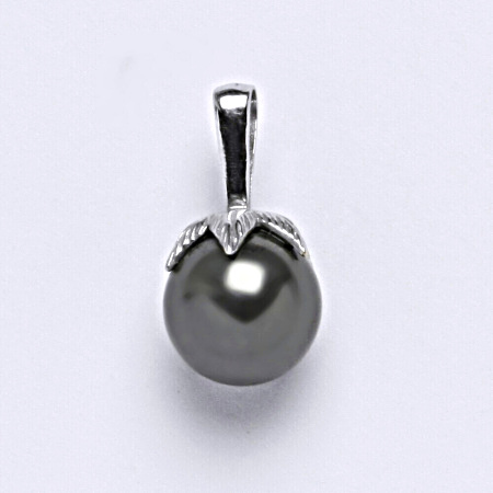 Stříbrný přívěšek Swarovski perla dark gray P 1348