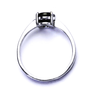 Stříbrný prsten,přírodní černý spinel (pleonast), T 1250 posl.kus