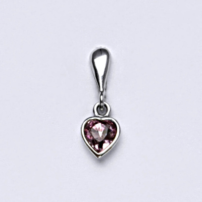 Stříbrný přívěšek se Swarovski krystalem light ametyst, srdce, P 1315/22
