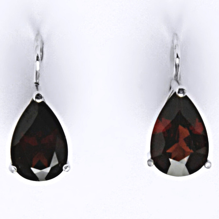 Stříbrné náušnice s přírodním granátem - slza,náušnice ze stříbra NK 1360