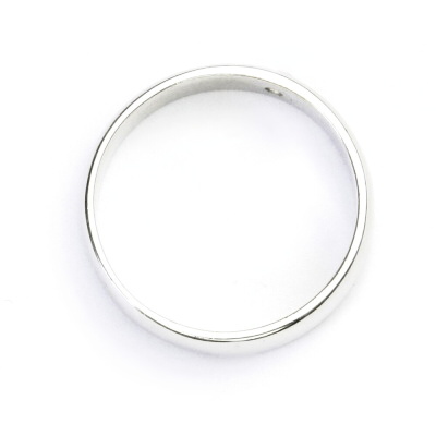 Stříbrný prsten, hladký kroužek se zirkonem, snubní prsten, T 1132