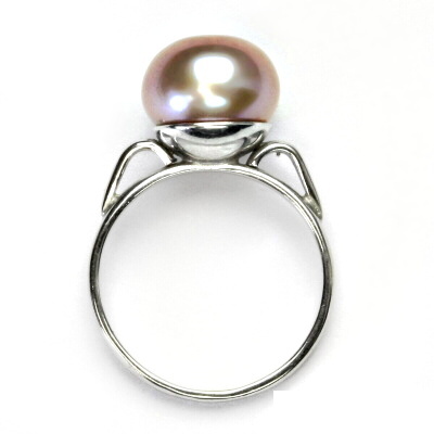 Stříbrný prstýnek, přírodní perla 11-12 mm růžová velká, prsten ze stříbra, T 1510