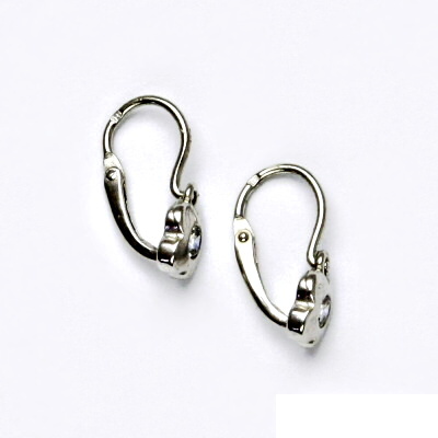 Stříbrné náušnice s čirými zirkonem, stříbro, dětské náušnice, VE 238