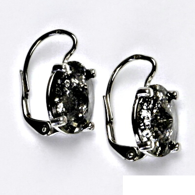 Stříbrné naušnice na patent s krystaly Swarovski Black patina, NK 1188