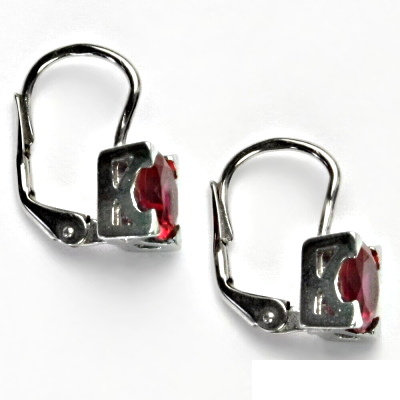 Stříbrné náušnice, zirkon rubín, náušnice se zirkony, NK 1269 