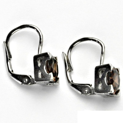 Stříbrné náušnice, hnědý zirkon, náušnice se zirkony, NK 1269