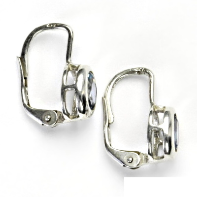 Stříbrné náušnice, zirkon akvamarin, náušnice se zirkony, NK 1053