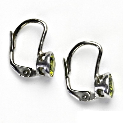 Stříbrné náušnice, zirkon olivín, náušnice se zirkony, NK 1050