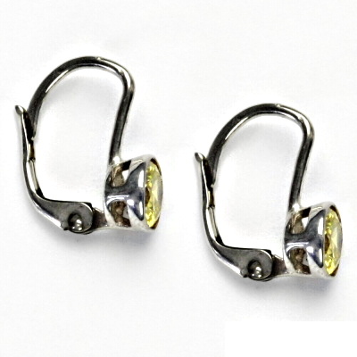 Stříbrné náušnice, žlutý zirkon, náušnice se zirkony, NK 1050 