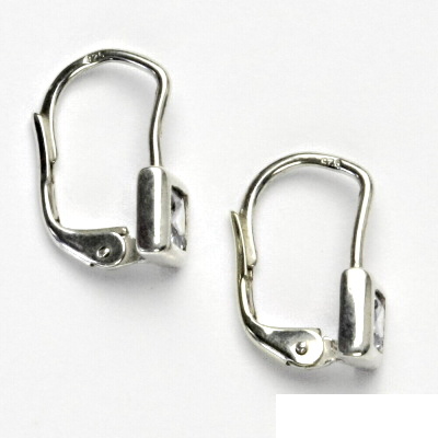 Stříbrné náušnice, zirkon lavender, náušnice se zirkony, NK 1030 