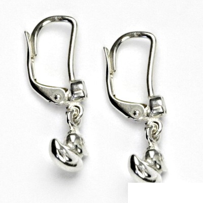 Stříbrné náušnice, kachničky, čirý zirkon, náušnice ze stříbra, NK 28/766