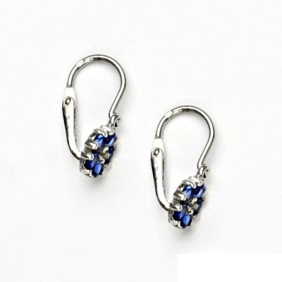 Stříbrné dětské náušnice, zirkon spinel, kytička, stříbro, VE 202 