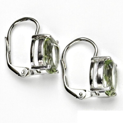 Stříbrné náušnice, přírodní green ametyst, náušnice ze stříbra, NK 1242