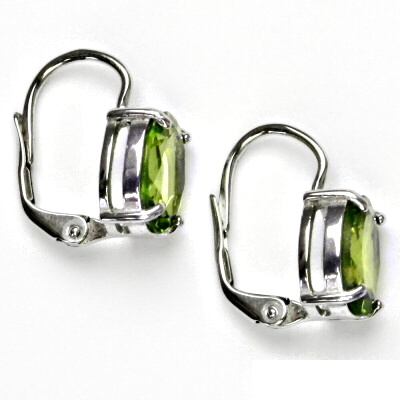 Stříbrné náušnice, přírodní olivín, náušnice ze stříbra, NK 1242