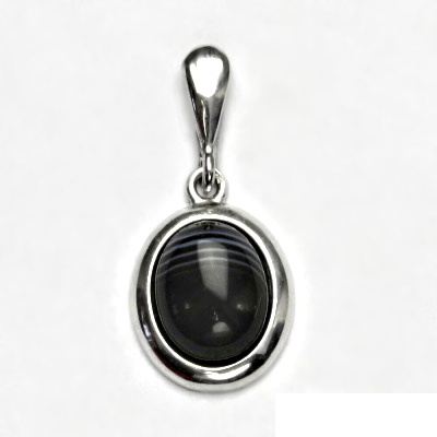 Stříbrný přívěsek, přírodní onyx, přívěšek ze stříbra, P 1453 