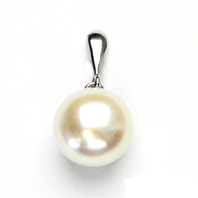 Stříbrný přívěsek, přírodní perla bílá, přívěšek ze stříbra 12-13 mm , P 1299/22 
