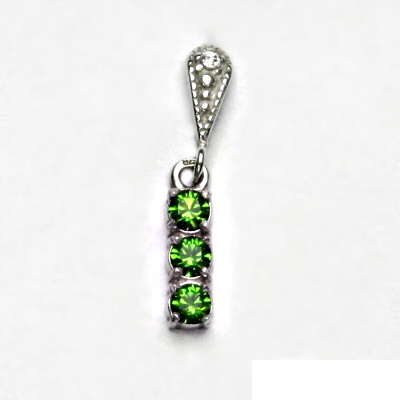Stříbrný přívěsek, Swarovski krystaly peridot, přívěšek ze stříbra, P 1323/14