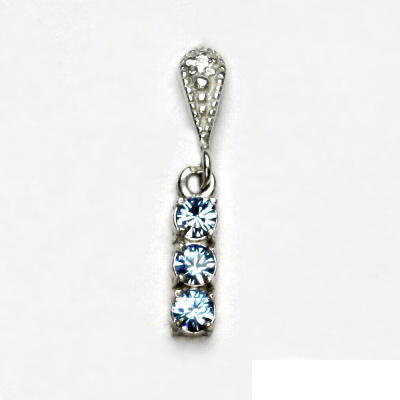 Stříbrný přívěsek, Swarovski krystaly light sahphire,přívěšek ze stříbra,P 1323/14