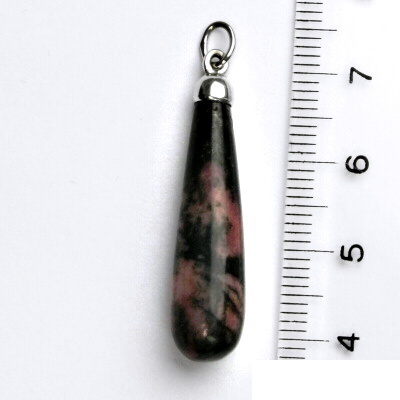 Stříbrný přívěsek s přírodním rhodonitem, přívěsek, přírodní rhodonit, P 41
