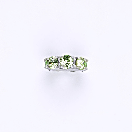 Korálek stříbrný na náramek se swarovski peridot krystal P 1371