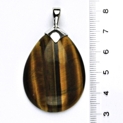 Přírodní tygří oko, stříbrný přívěšek s tygřím okem, přívěsek, stříbro, 15,83 g