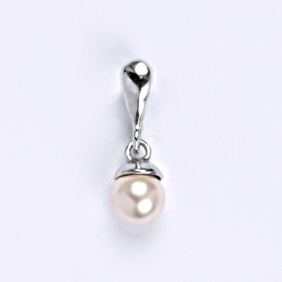 Stříbrný přívěšek se Swarovski perlou rosaline 6 mm, P 1397/22