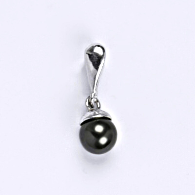Stříbrný přívěšek se Swarovski perlou black 6 mm, P 1397/22