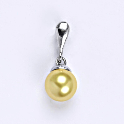 Stříbrný přívěšek se Swarovski perlou gold 8 mm, P 1397/22 