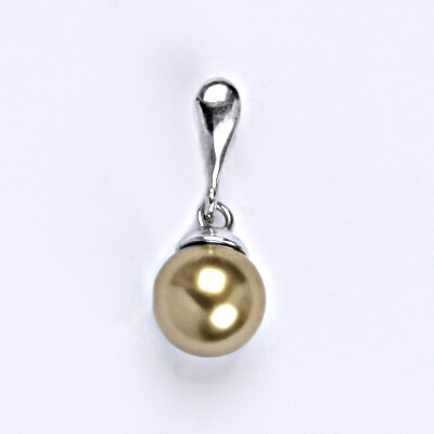 Stříbrný přívěšek se Swarovski perlou bronze 8 mm, P 1397/22 