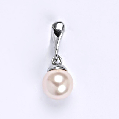 Stříbrný přívěšek se Swarovski perlou rosaline 8 mm, P 1397/22