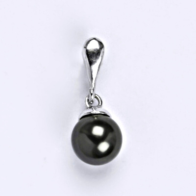 Stříbrný přívěšek se Swarovski perlou black 8 mm, P 1397/22 