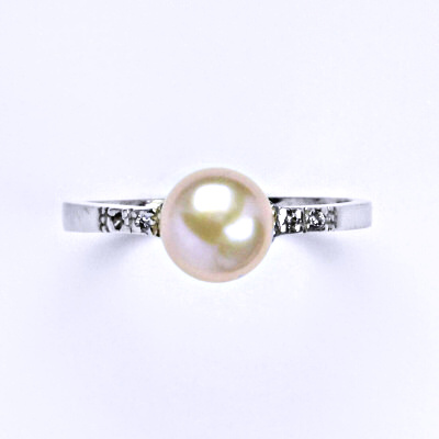 Stříbrný prsten s růžovou přírodní perlou 8 mm, T 1211